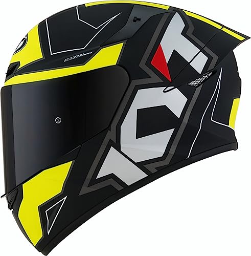 KYT TT Course Electron Casco (Black Matt/Yellow,M)