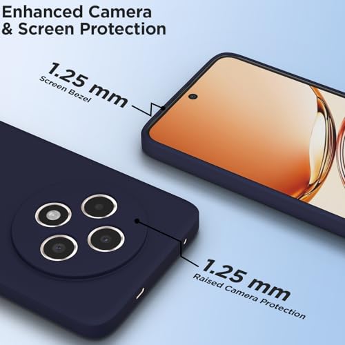 Image of Outlouders Back Cover for Oppo Reno 12F 5G | Camera Protection | Durable Soft Matte Silicone Bumper Case (Blue)