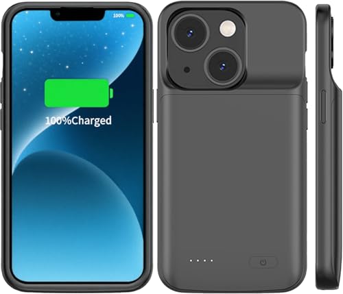 MIGAFEI Battery Case for iPhone 14/13 7000 mAh Ultra-Slim Portable Extended Charger Cover for iPhone 14/13 Charging Case (6.1 Inch)-Black