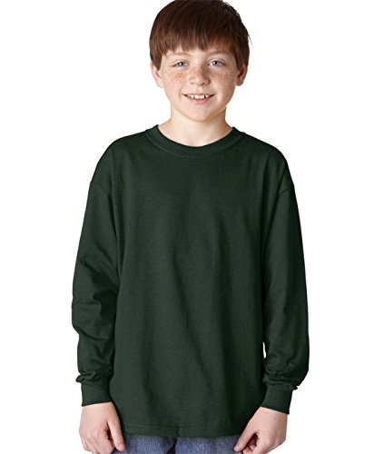 Heavy Cotton Long-Sleeve T-Shirt (G540B) Forest Green, XS2