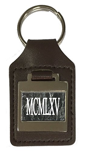Porte-clés en cuir gravé 1965 idée cadeau d'anniversaire mémorable