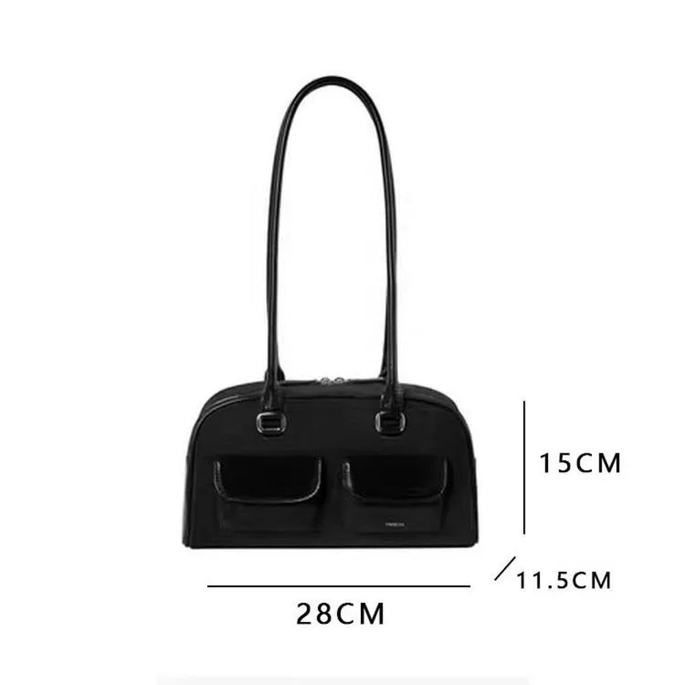 Bolso de Mano Tipo Bolos Mujer, Bolso de Mano Boston, Bolso de Piel sintética, Accesorio para Mujer, Bolso de Hombro, Bolsos de Cuero