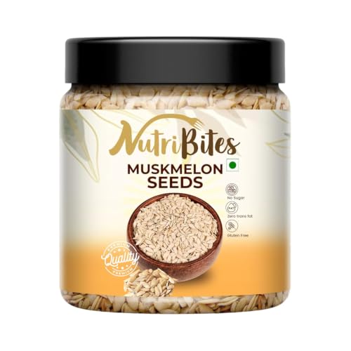 Image of NutriBites Premium Muskmelon Seeds 250g | Kharbooja Magaj | Kharbuja Beej for Eating | High Protein Seeds | Rich in Magnesium, Potassium & Iron | Healthy Superfood Seeds | Hygienically Packed