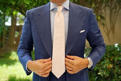 Image of OTAA Floral Necktie Casual Ties for Men - Perfect Neck Tie for Groomsmen Wedding Ties or Formal Occasions