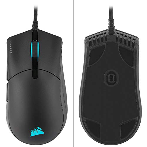 Image of Corsair SABRE RGB PRO CHAMPION SERIES FPS /MOBA Gaming Mouse -Ergonomic Shape for Esports and Competitive Play -Ultra-Lightweight 74g -Flexible Paracord Cable - QUICKSTRIKE Buttons with Zero Gap, Black