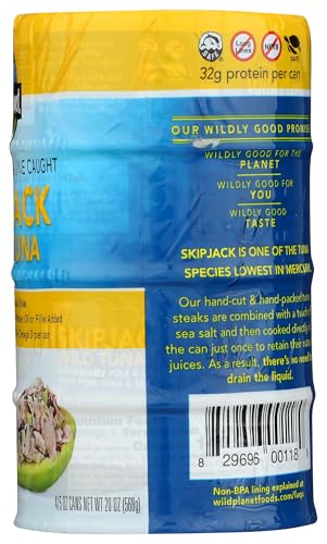 Wild Planet, Skipjack Tuna, 20 Ounce (Pack of 4)