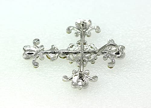 Image of Faship Gorgeous Rhinestone Crystal Cross Crucifix Pin Brooch