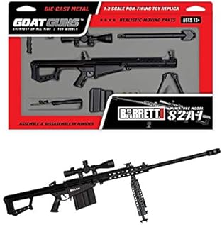 GoatGuns Miniature .50 Cal Barrett 82A1 Model in Black | 1:3 Scale Die Cast Metal