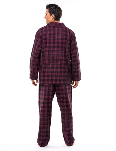 Noble Mount Mens 100% Cotton Flannel Pajama Set with Pant Pockets & Drawstring3