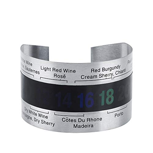 Botella de vino de acero inoxidable termómetro pantalla LCD de vino tinto verificador servir collar para bebidas Champagne cerveza