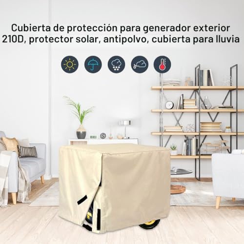 Accesorios de generador impermeables y fundas protectoras exteriores beige 3