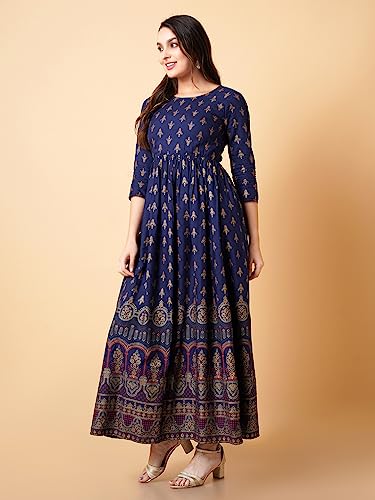 Image of Daevish Women's Rayon Floral Regular Kurta
