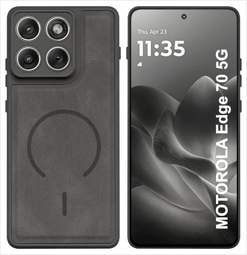 Image of SBMS Back Cover for Motorola Edge 70 5G | Ultra Slim Soft Rubberised Hard Case | Oil Feel Soft Leather Back | Mag-Safe Design (Mag-Safe Not Support) | Camera Protection Case for Moto Edge 70 (Grey)