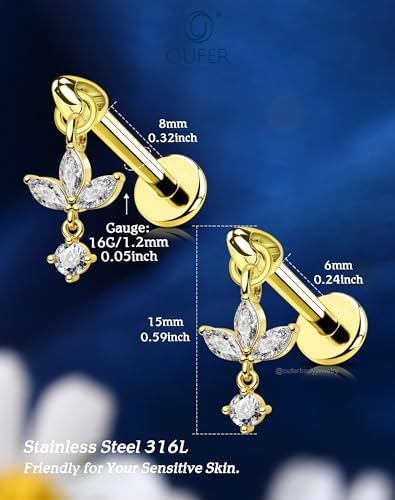 OUFER 16G Abeille Piercing Septum Anneau de Nez en Acier Inoxydable