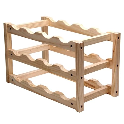 Soporte para botellas de vino de madera 12 botellas miniatura 1
