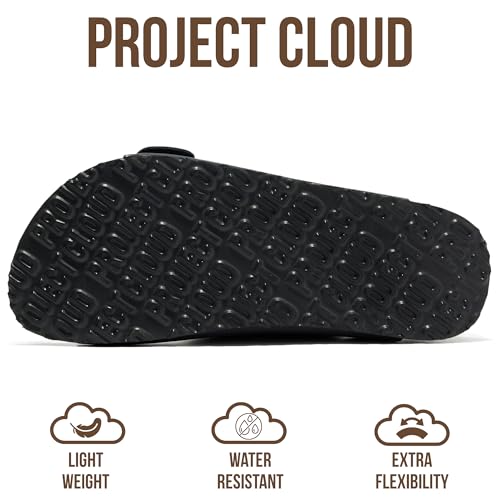 Image of Project Cloud 100% Genuine Leather Footbed Sandals for Women 2026 Comfortable Beach Essentials Womens Sandals Memory Foam Vacation Essentials Slides for Women Footwear (Santorini)
