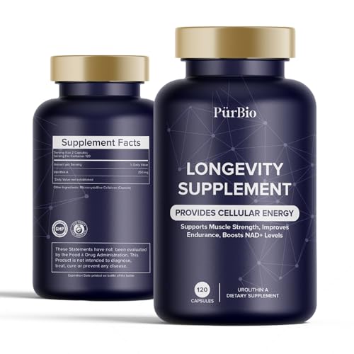 Image of Premium Urolithin A Supplements 250 mg - Maximum Strength Cellular Energy Support - NAD+, Vegan Anti-Aging Formula. Supplements for Women Men - 120 Capsules