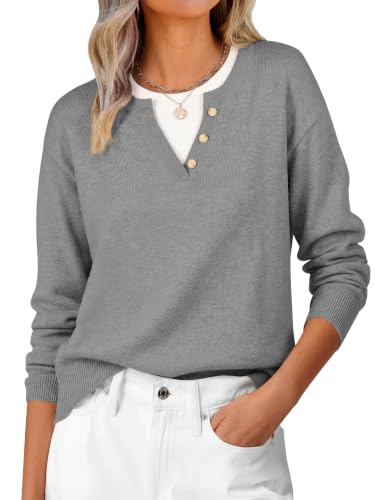 Image of ANRABESS Sweaters for Women 2026 Fall Long Sleeve Lightweight Pullover Tops