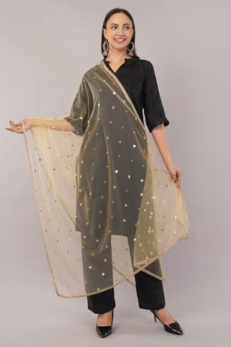 Image of Net Butti Dupatta for Women | Chex Design Chunnis for Women | Bridal Dupatta for Wedding | Festive & Casual Wear Dupatta for Kurti & Salwar Suit | Dupatta for Women