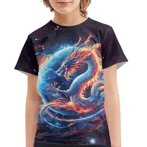 Image of Kids Graphic T-Shirt Boys Girls Novelty Tees Top Short Sleeve Shirts Summer Blouses 3-16