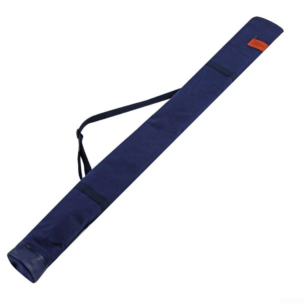Bolsa de almacenamiento multiusos para equipo de pesca, lona gruesa, correas telescópicas, 1,2 m, azul