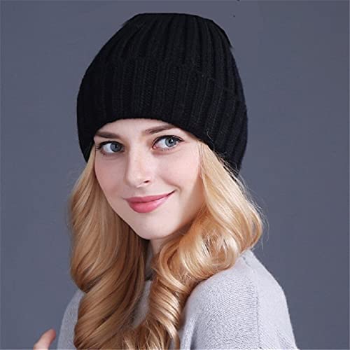 Touca gorro de inverno para mulheres, chapéu de lã feminino, gorros de malha, boné grosso para mulhe