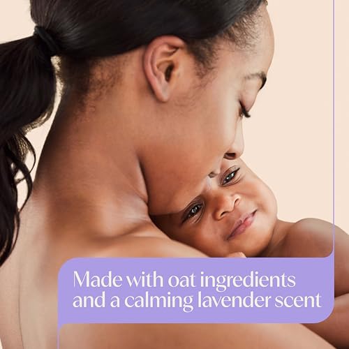 Image of Aveeno Baby Calming Comfort Bath, Body & Hair Wash, Tear Free, 18 fl. oz | Soothing Lavender and Vanilla Scent, Natural Oat Extract, Body & Hair Wash, No Added Parabens or Phthalates