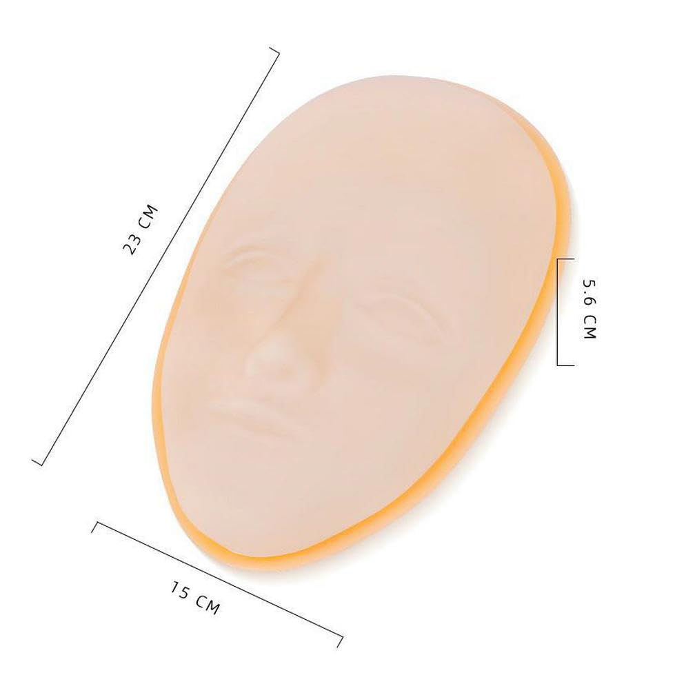 HOTWE 5D Facial Tattoo Practice Skin, Silicone Training Fake Head for Eyebrow Eyeliner Lips Microblading, Semi Permanent Makeup and Tattooing (2 Face Masks)