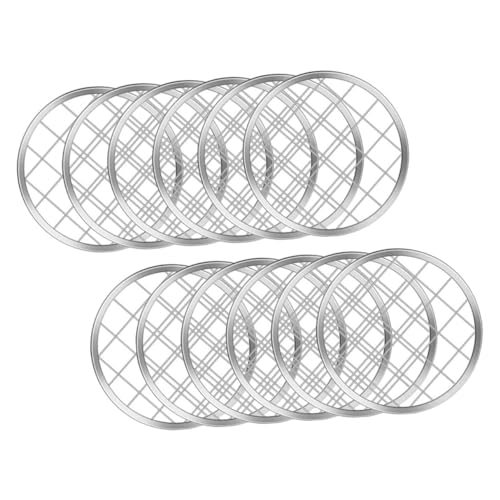 ABOOFAN 12pcs Mason Jar Flower Grid for Vase Reusable Floral Grid Wide Mouth Mason Jar Lids Supplies