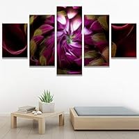 SIGNWIN 5 Panel Canvas Wall Art Purple Petal for Home Decorations Ready to Hang - 60