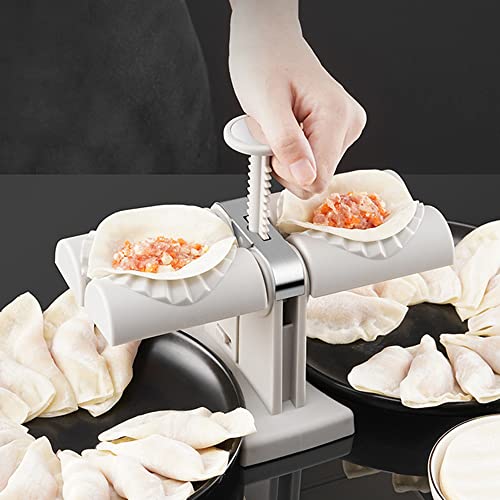 Haushalts-Doppelkopf-Automatik-Knödelform, manuelle Ravioli-Presse, Knödelpresse-Set, doppelte Köpfe, Form, zwei nach dem anderen, Restaurant, Küchenhelfer, Knödel schnell machen Cover
