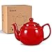 Urban Lifestyle Teapot - Teiera classica in ceramica Oxford 1,2 l, con filtro da tè in acciaio inox (rosso)