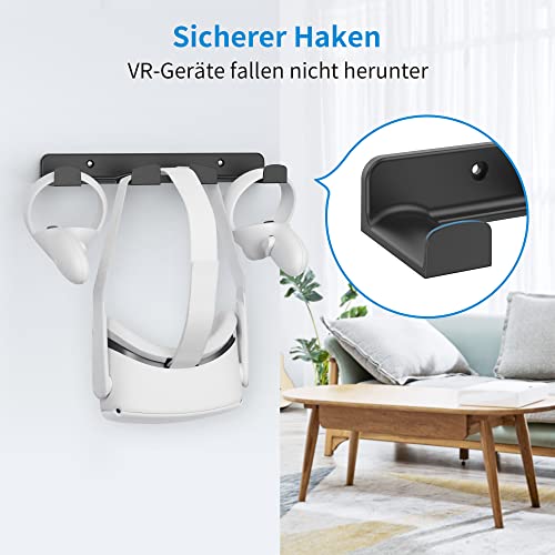 SOKUSIN Wandhalterung Kompatibel mit VR Headset und Controller - Universelle Halter Passend für Oculus Quest2/ Quest/ Rift/ Rift-S (Ohne VR-Gerät) (Schwarz) - Image 5