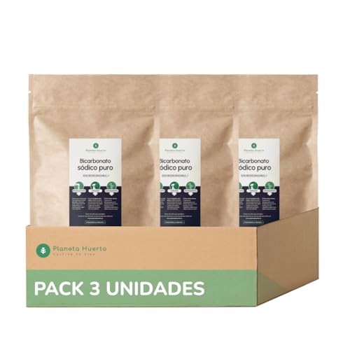 PLANETA HUERTO | Pack 3x Bicarbonato Sódico Ecológico 2.5 kg - Limpieza y Desodorización Natural Multiusos para el Hogar y Más