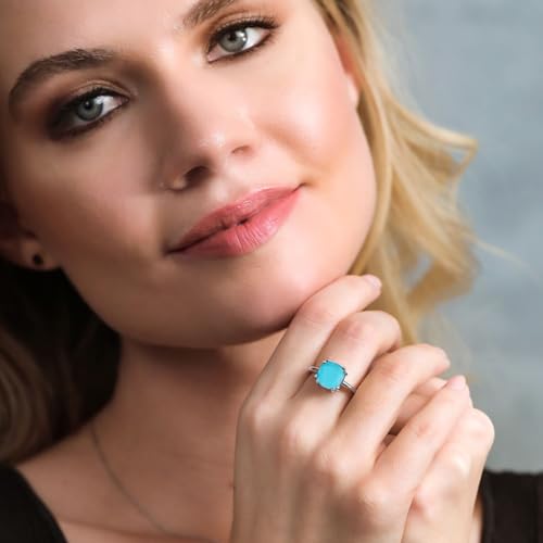 gem stone king 3-5 cttw gemstone birthstone double prong solitaire ring for women  925 sterling silver  10mm cushion  fine wedding anniversary engagement promise ring  available in sizes 5-9