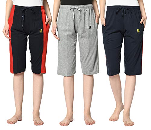 Image of Mack Jonney Regular Fit Women Capris(Pack of 3-MACK631900)