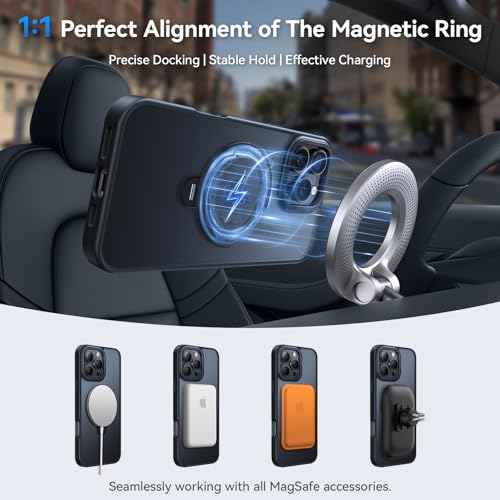 Image of for iPhone 16 Pro Max Case 360Spin Magnetic Stand, Fit for MagSafe, Shockproof of Military-Grade Protection, Magnetic Phone Case for iPhone 16 Pro Max with Kickstand Rotatable 6.9 inch, Black