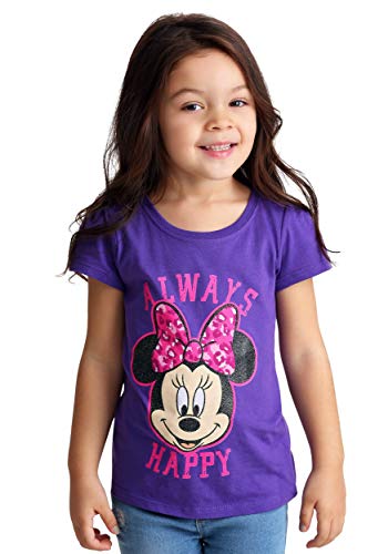 Disney Toddler Girls Minnie Mouse Short Sleeve T-Shirt, Grape Violet, 2T