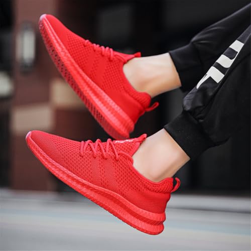 Image of DLWKIPV Mens Walking Running Shoes Slip On Anthletic Workout Sneakers Sport Lace Up Casual Work Gym Outdoors Lightweight Breathable Knitted Mesh