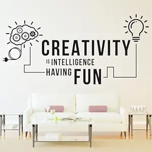 StickMe 'Creativity is Intelligence Having Fun Office Startup Innovation Meeting Conference Wall Sticker ' SM-1124 (Multi Colour, Vinyl - 100cm X 60 cm)