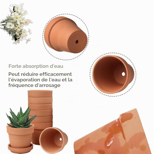 Petits pots en argile pour décoration de bureau et maison - 4