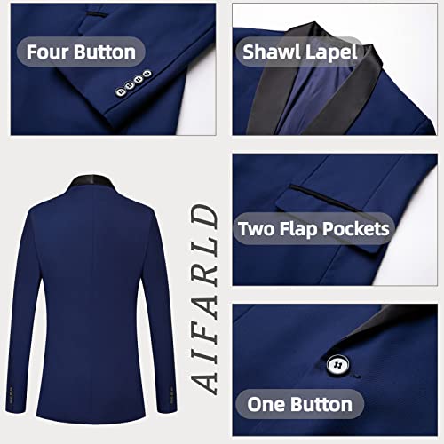 AIFARLD Blazer for Men Slim Fit Mens Blazer One Button Solid Color Jacket Blazer Suit for Business Casual2