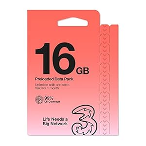 Three Mobile 16 GB gegevens betalen als je gaat SIM