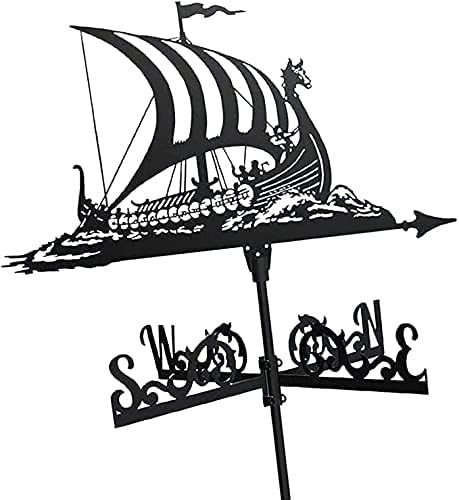 Metalowa wiatrowskaz, Viking Windvane Dreadnought trwała farba w sprayu ze stali nierdzewnej ogrodnictwo łódź piracki wiatromierz dom wiejski trawnik Pawilon