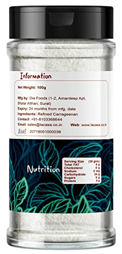 La Casa Kappa Carrageenan Powder | Natural Thickener for Icecream & Jellies | Vegan Gelatin Alternative | 100g |