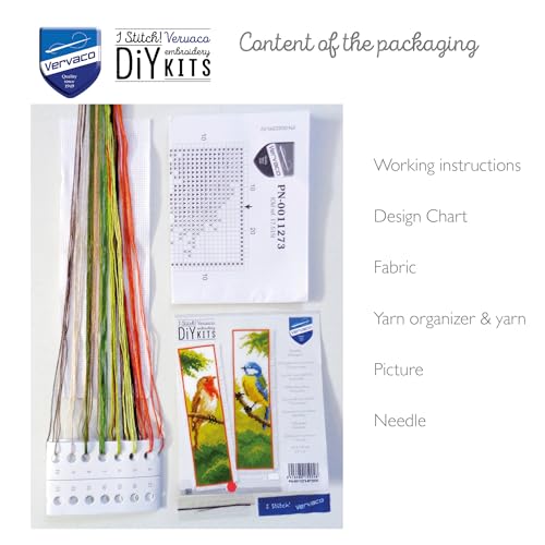 Image of Vervaco Robin Bookmark Cross Stitch Kit