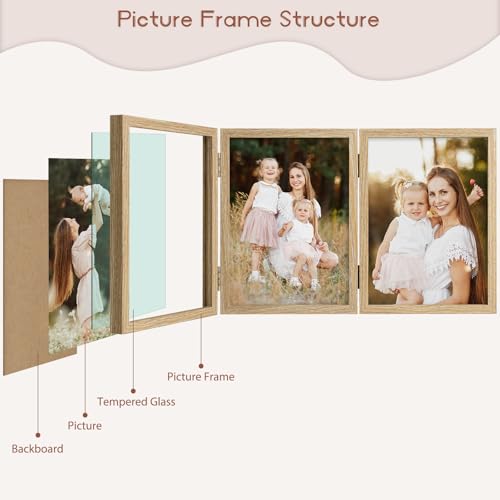 Cadre photo pliable triple vertical stable sans percer - 8