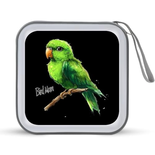 Parrot Bird Mom CD Case Portable DVD Holder Storage Organizer for Home Travel