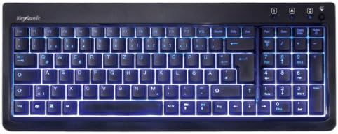 Keysonic KSK-6001UELX Compact Gaming Keyboard with Blue Backlight UK Layout