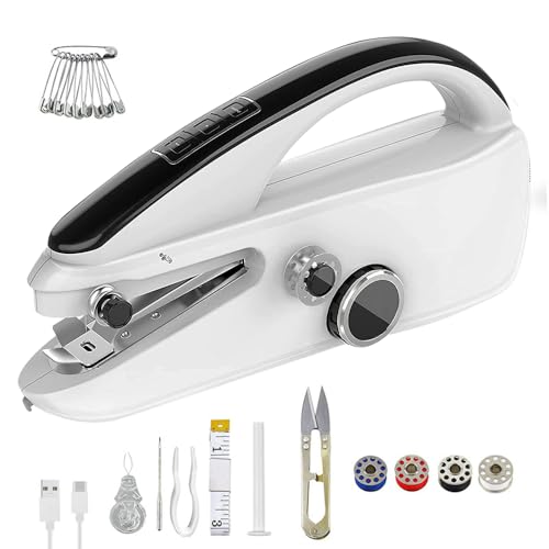 DAJASD Máquina de Coser Portátil, Mini Máquina de Coser con Accesorios, Máquin de Cose a Mano con 2 Velocidades de Costura Recargable y Fácil de Usar para Cose Ropa, Cortinas, Bricolaje Hogar DAJASD Máquina de Coser Portátil, Mini Máquina de Coser con Accesorios, Máquin de Cose a Mano con 2 Velocidades de Costura Recargable y Fácil de Usar para Cose Ropa, Cortinas, Bricolaje Hogar